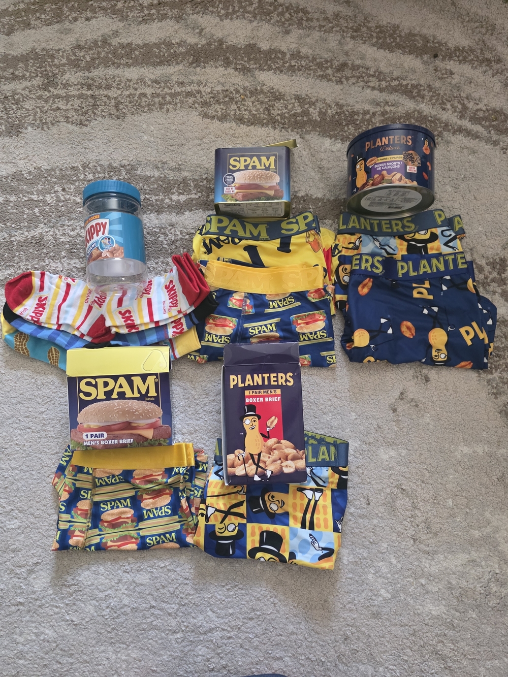 Planters x SPAM Novelty Men's Boxer Briefs - Yellow & Blue